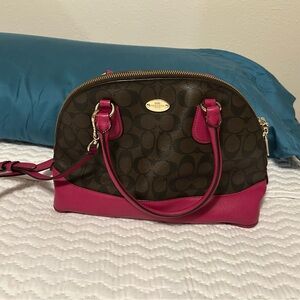 Coach Brown and Pink Shoulder Bag